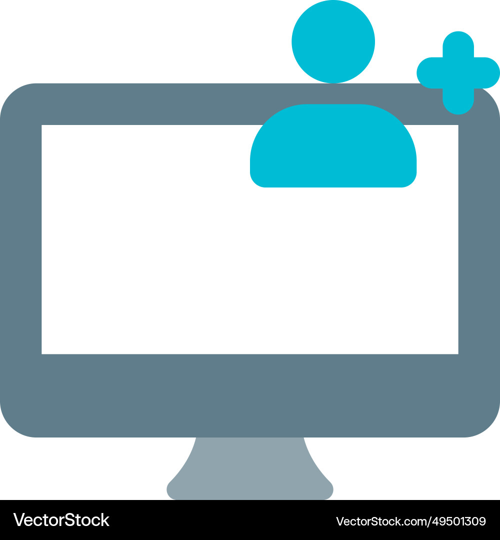 Primary computer in workspace controlled by user vector image