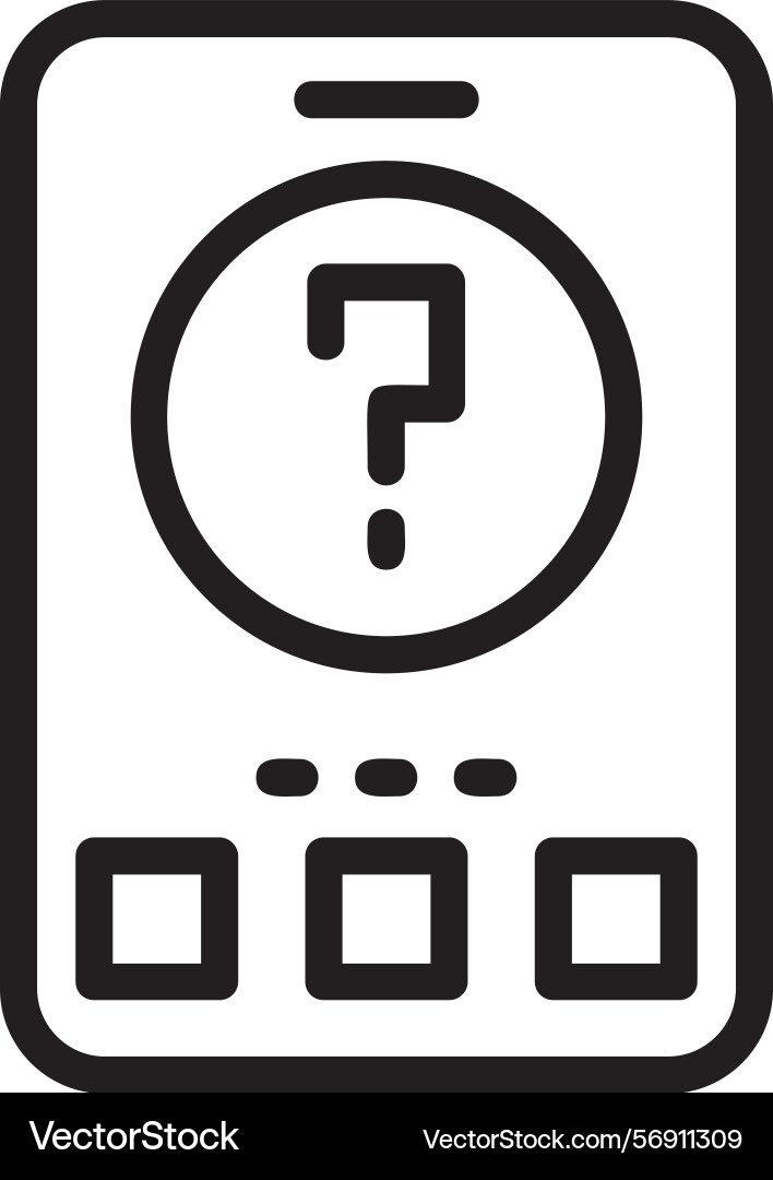 Question mark linear style icon design vector image