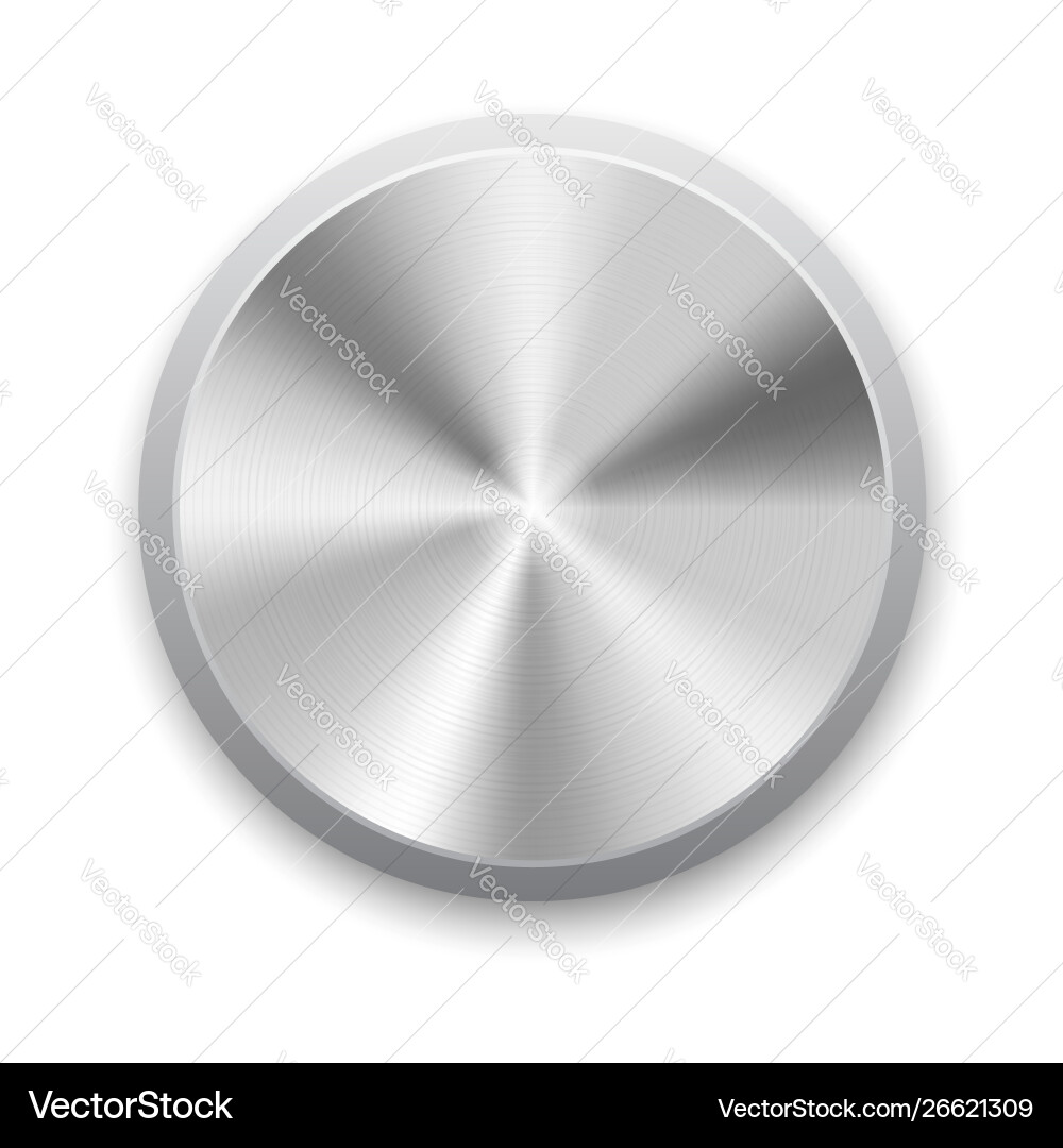Realistic metal button with circular processing Realistic metal button with circular processing vector image