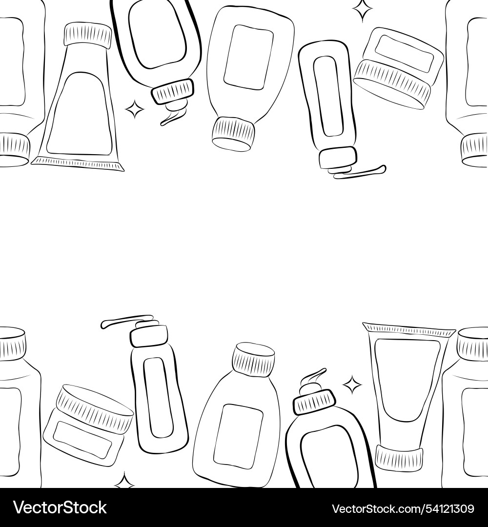 Seamless pattern border of different outline Seamless pattern border of different outline vector image