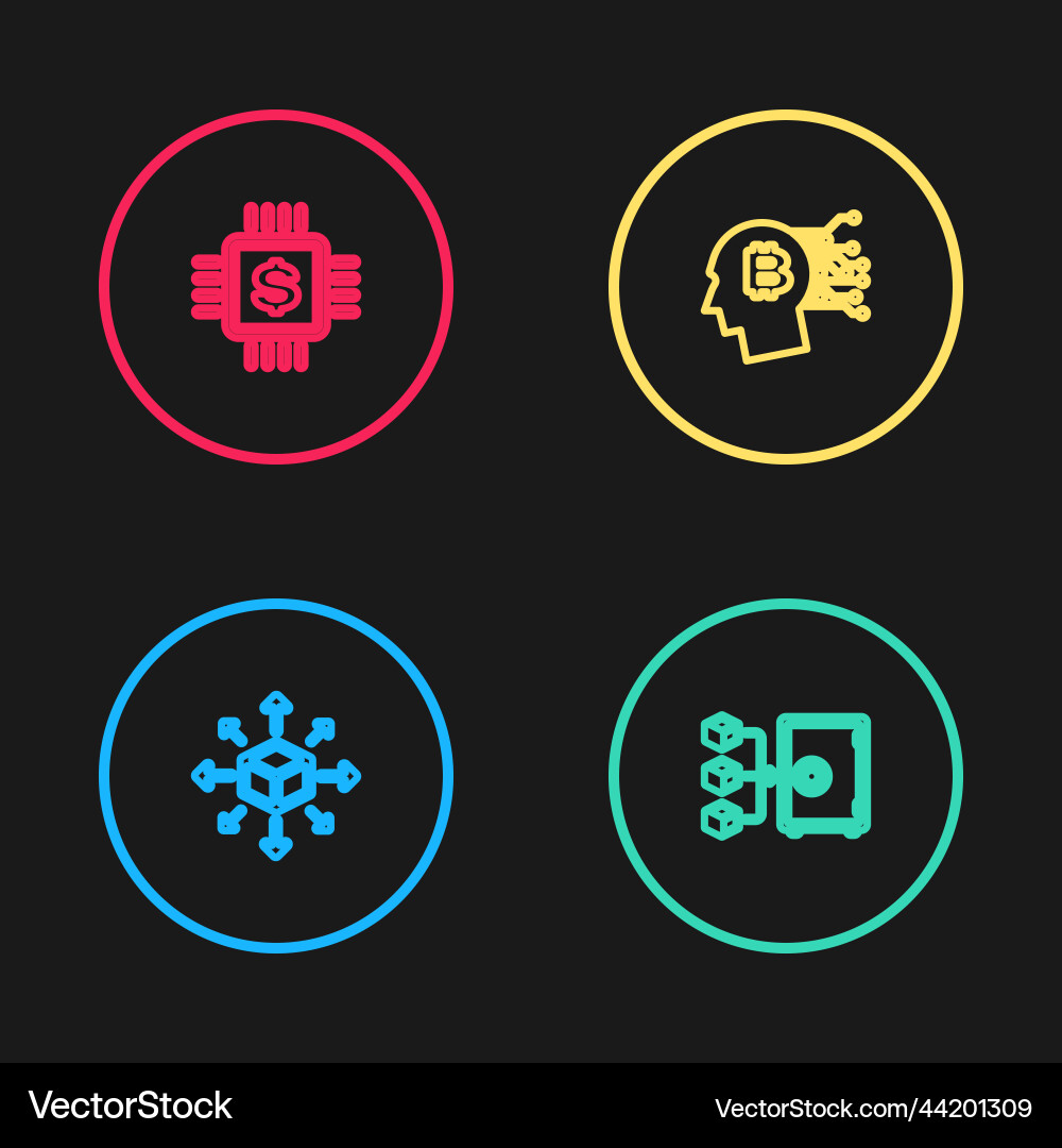 Set line distribution proof of stake bitcoin Vector Image
