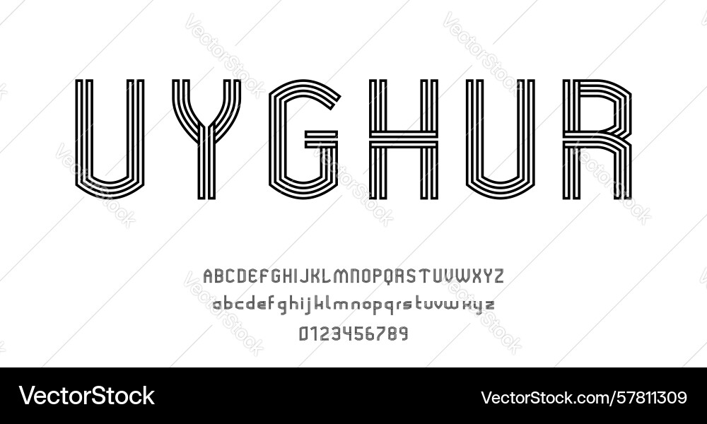Set of alphabets font letters and numbers vector image
