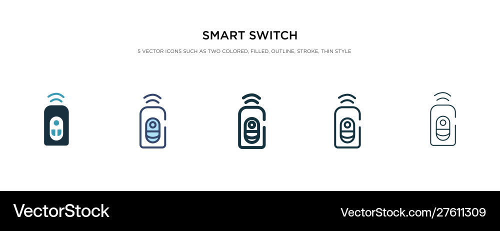 Smart switch icon in different style two colored Smart switch icon in different style two colored vector image