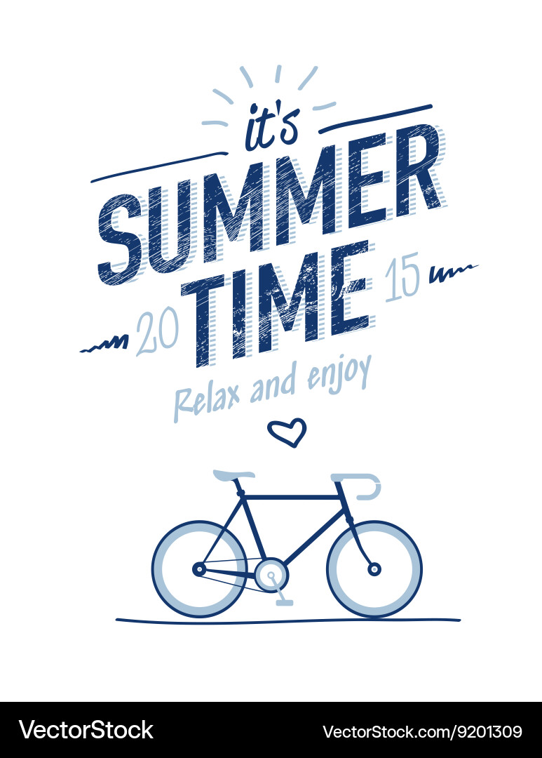 Sommerzeit Fahrrad Poster Vektorbild