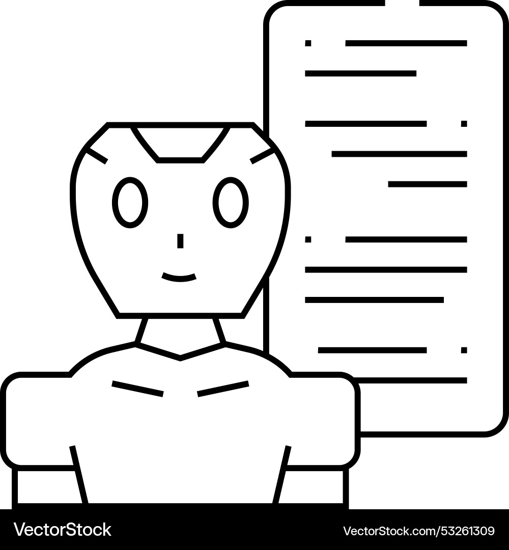 Talk chat bot line icon Talk chat bot line icon vector image
