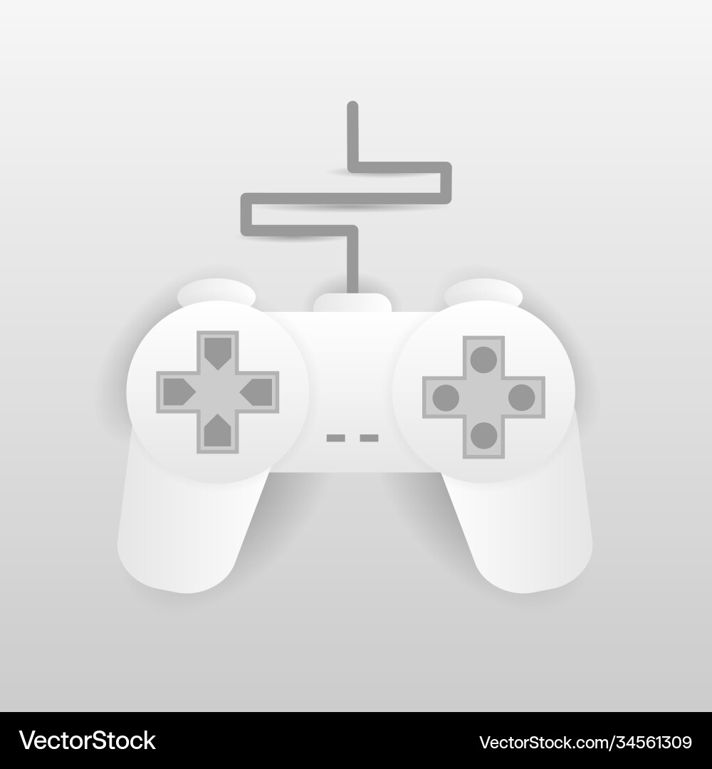White joystick console game design vector image