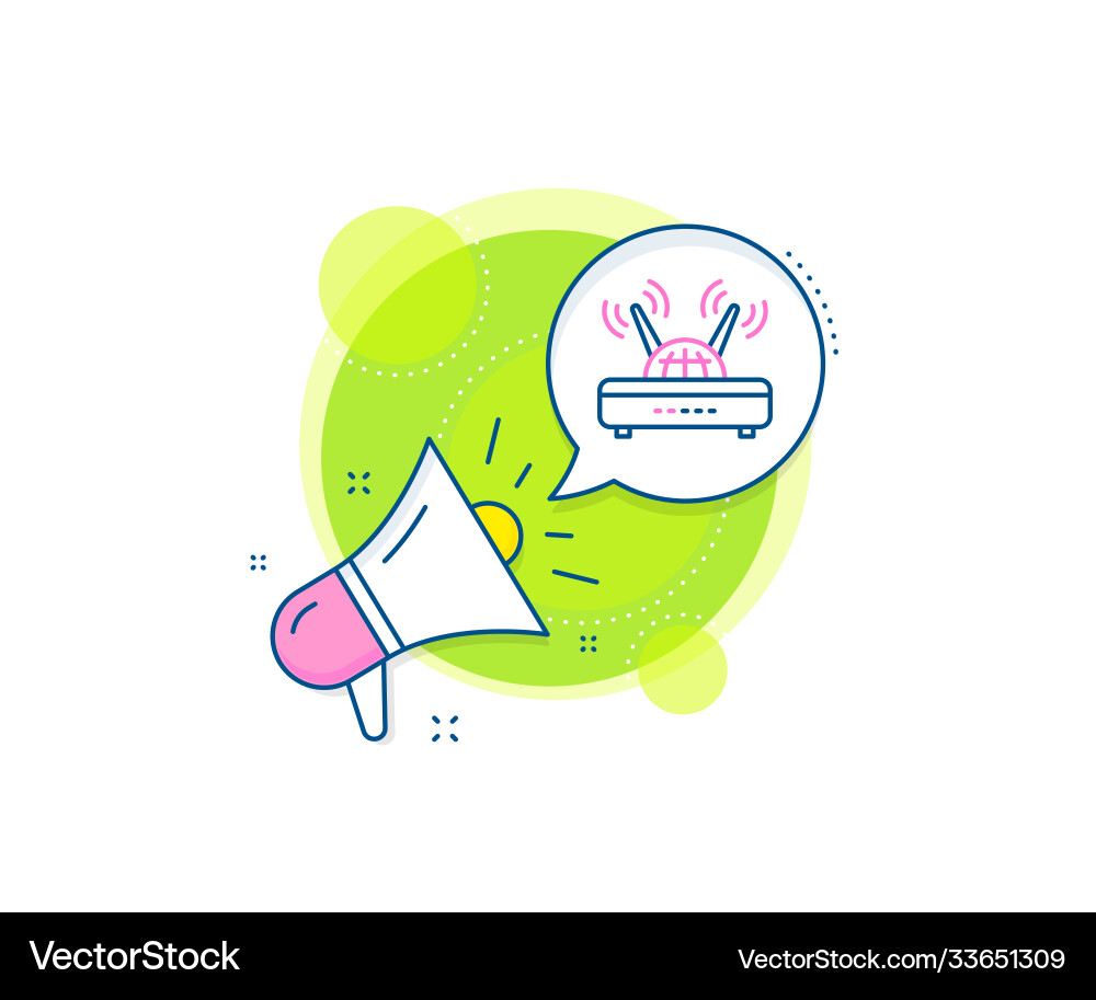 Wifi router line icon computer component sign Vector Image