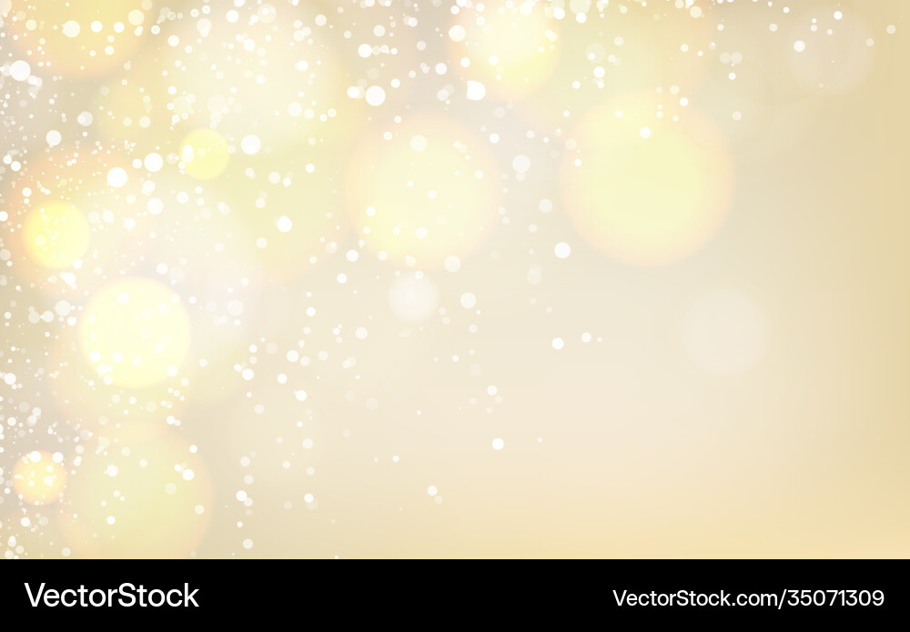Yellow abstract blurred background with bokeh vector image