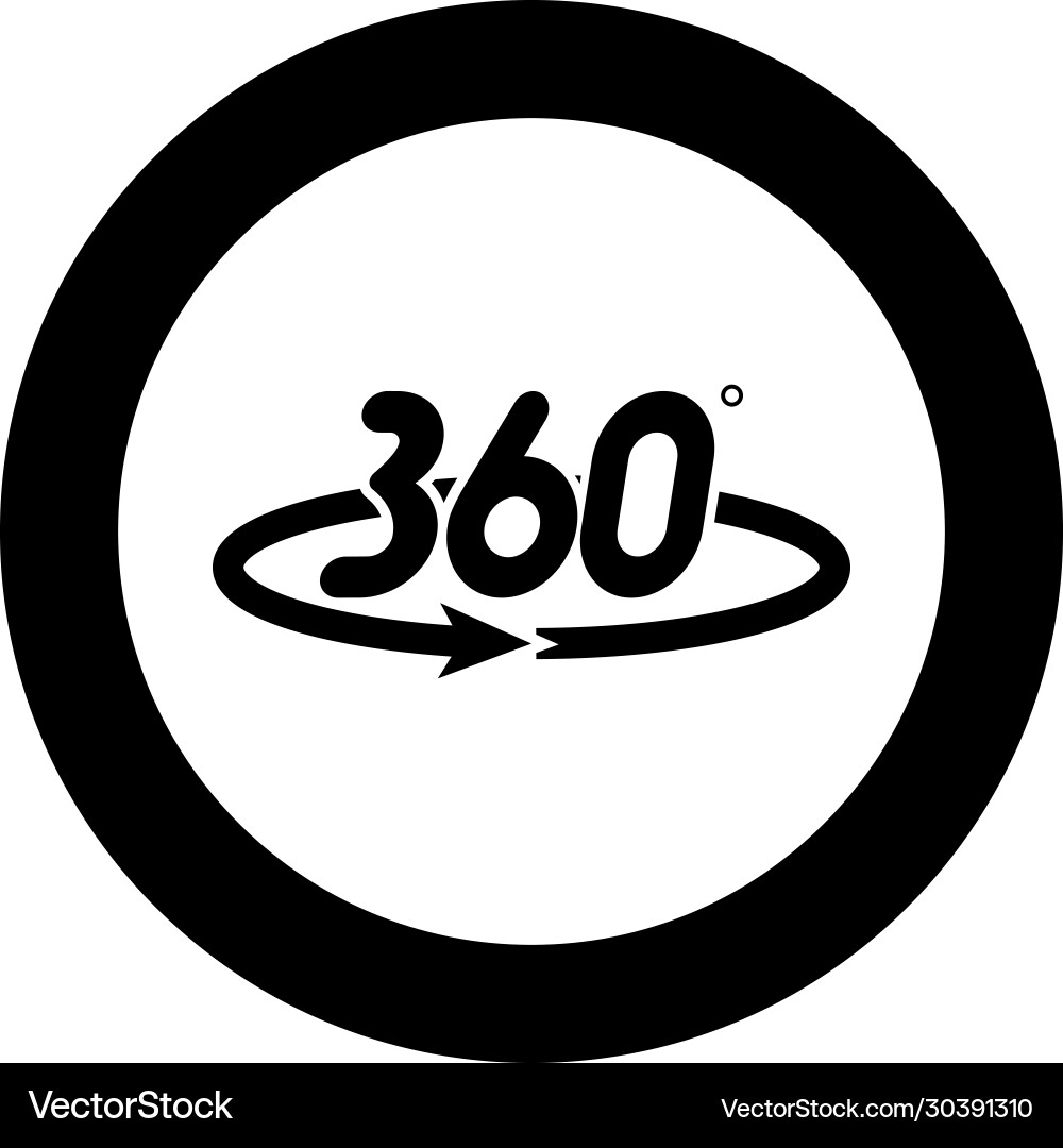 360 degree rotation arrow concept full view icon Vector Image