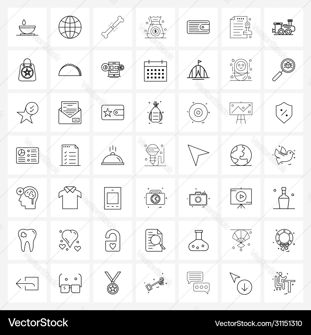 49 universal line icons for web and mobile vector image
