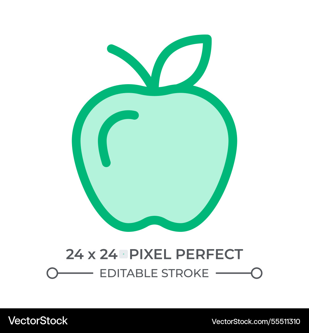 Apple with leaf duotone color ui icon Apple with leaf duotone color ui icon vector image