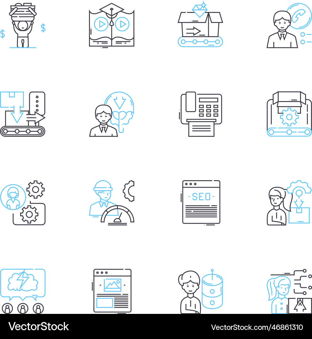 Asset preservation linear icons set security Asset preservation linear icons set security vector image