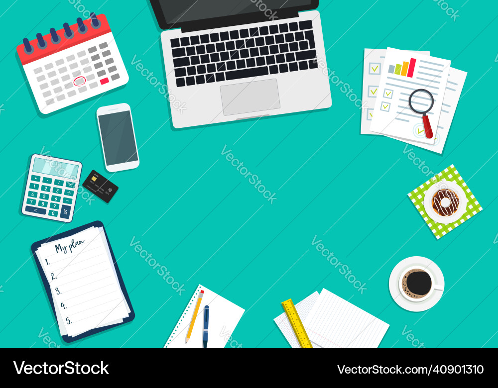 https://cdn.vectorstock.com/i/1000v/13/10/business-workspace-desk-top-in-office-with-laptop-vector-40901310.jpg