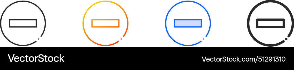 Button iconthin linear gradient blue stroke Vector Image