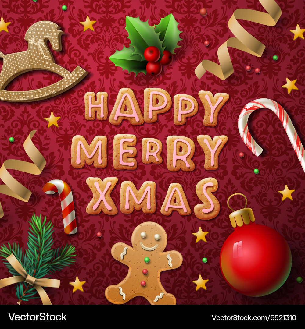 Christmas Cookie Card Vector Image