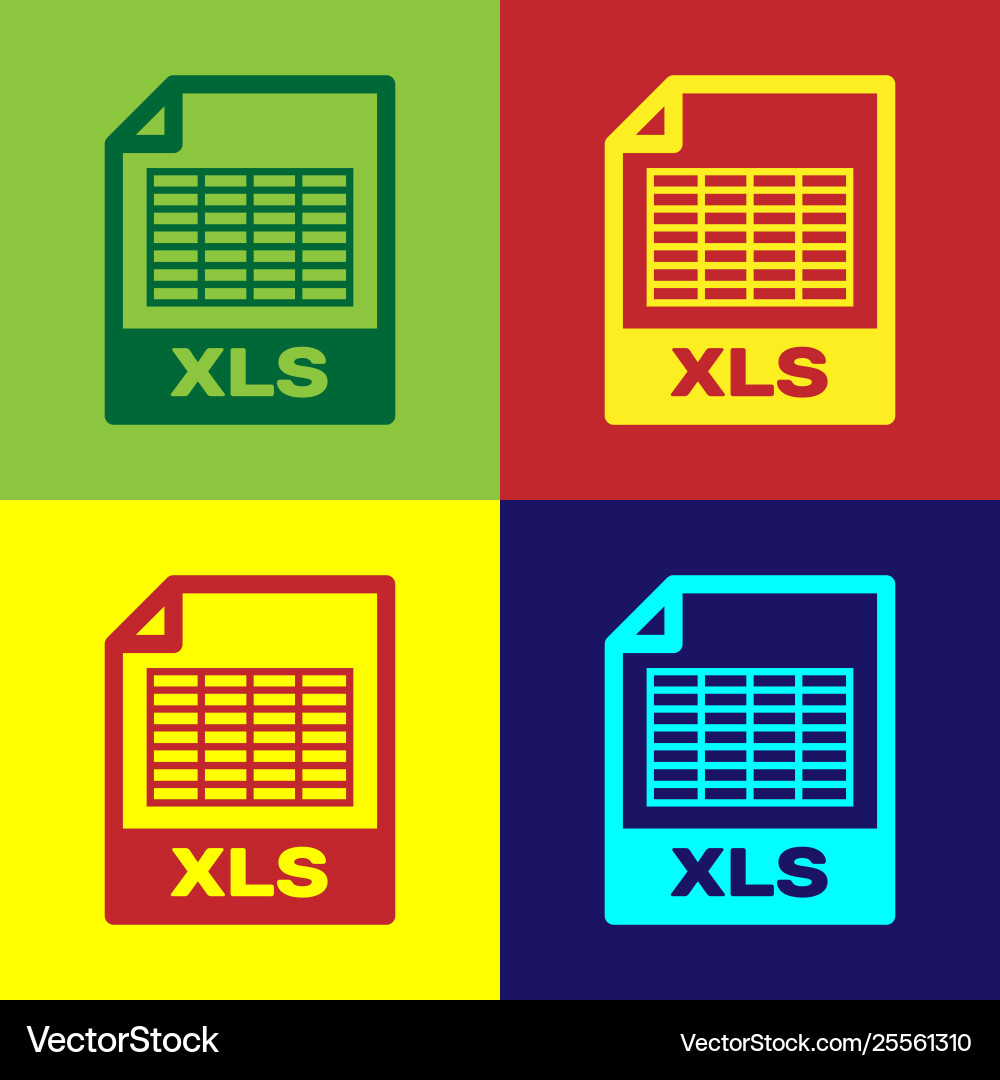 Color xls file document icon download button Color xls file document icon download button vector image
