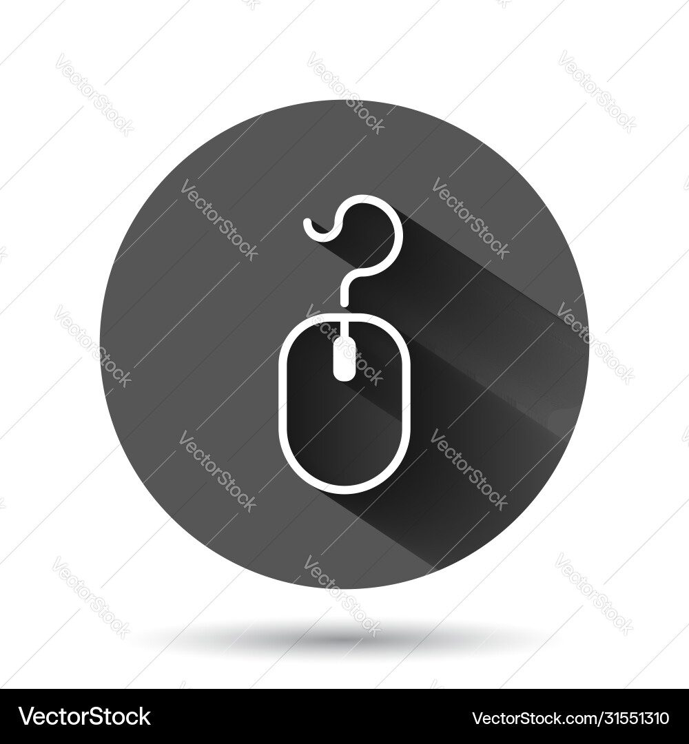Computer mouse icon in flat style cursor on black vector image