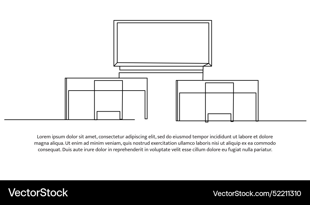 Continuous one line design of classrooms Continuous one line design of classrooms vector image