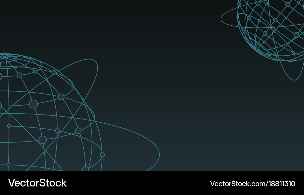 Dark background global network connection planet vector image