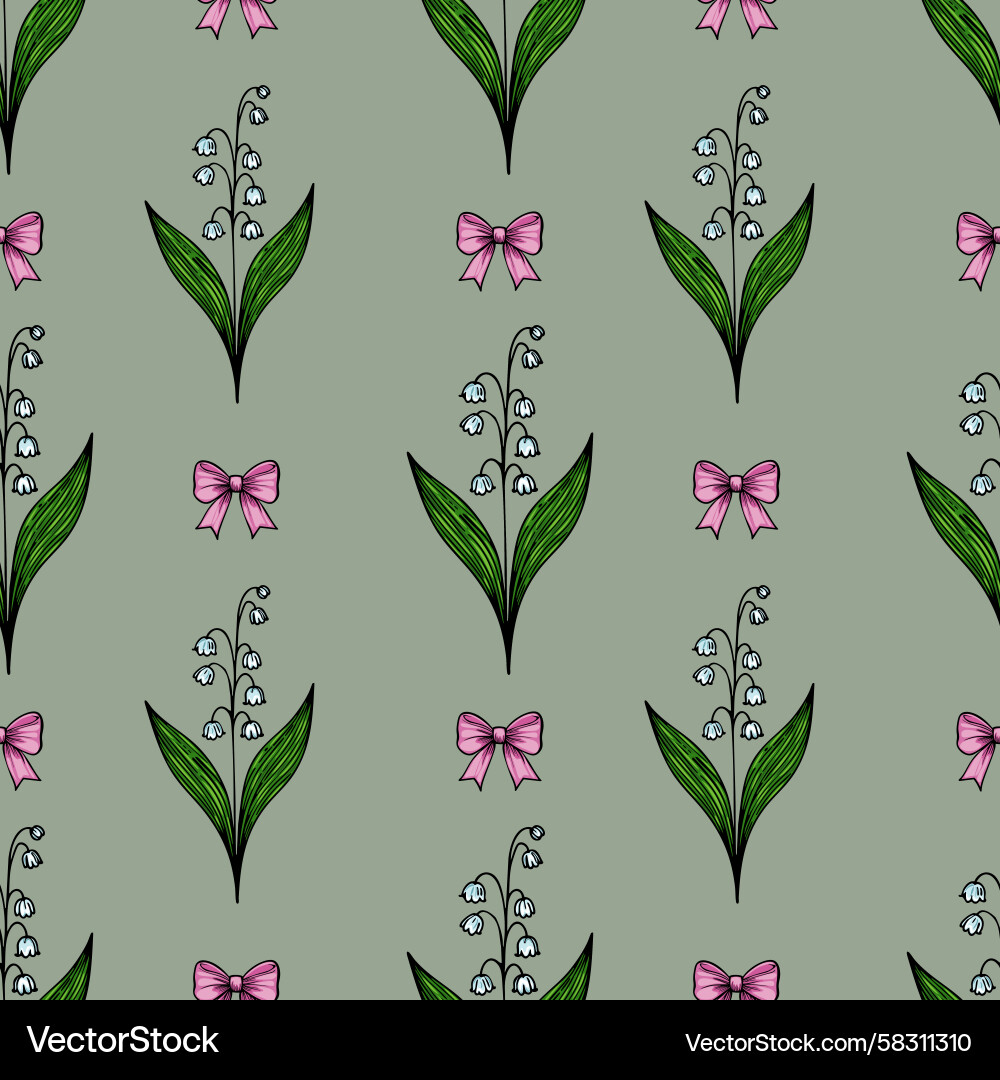 Delicate Lily Pattern Vector Image