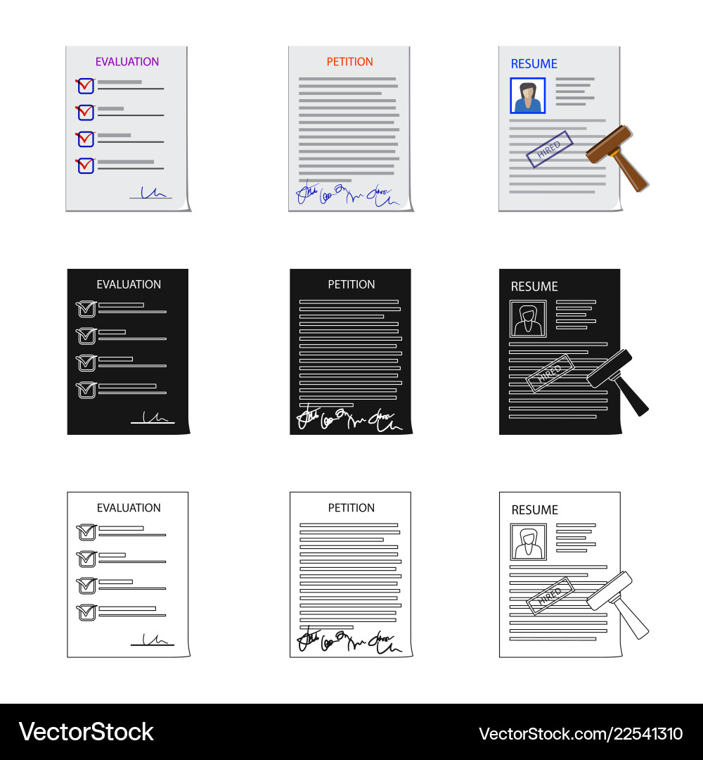 Design of form and document logo set Design of form and document logo set vector image