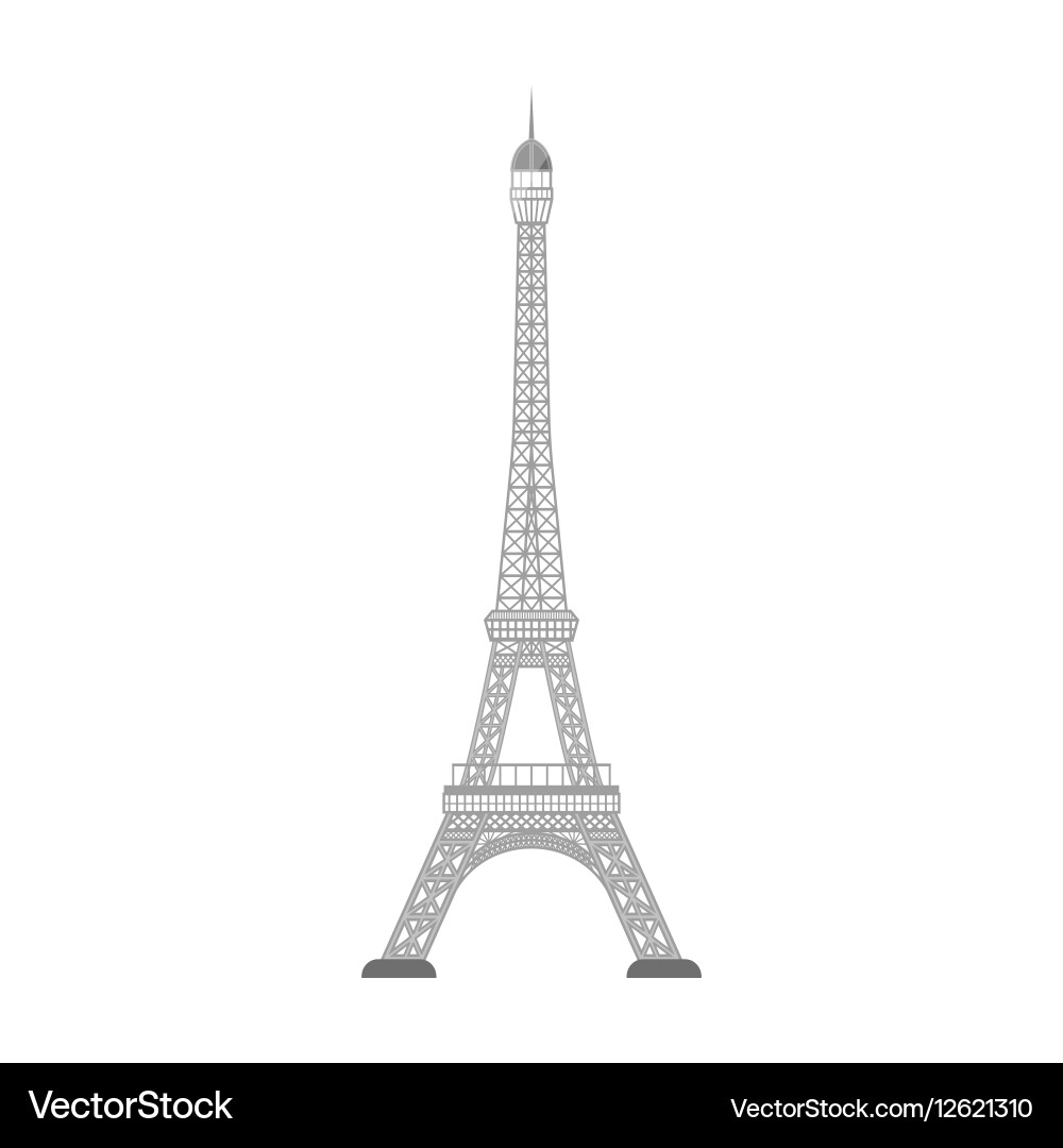 Eiffel tower icon in monochrome style isolated Vector Image