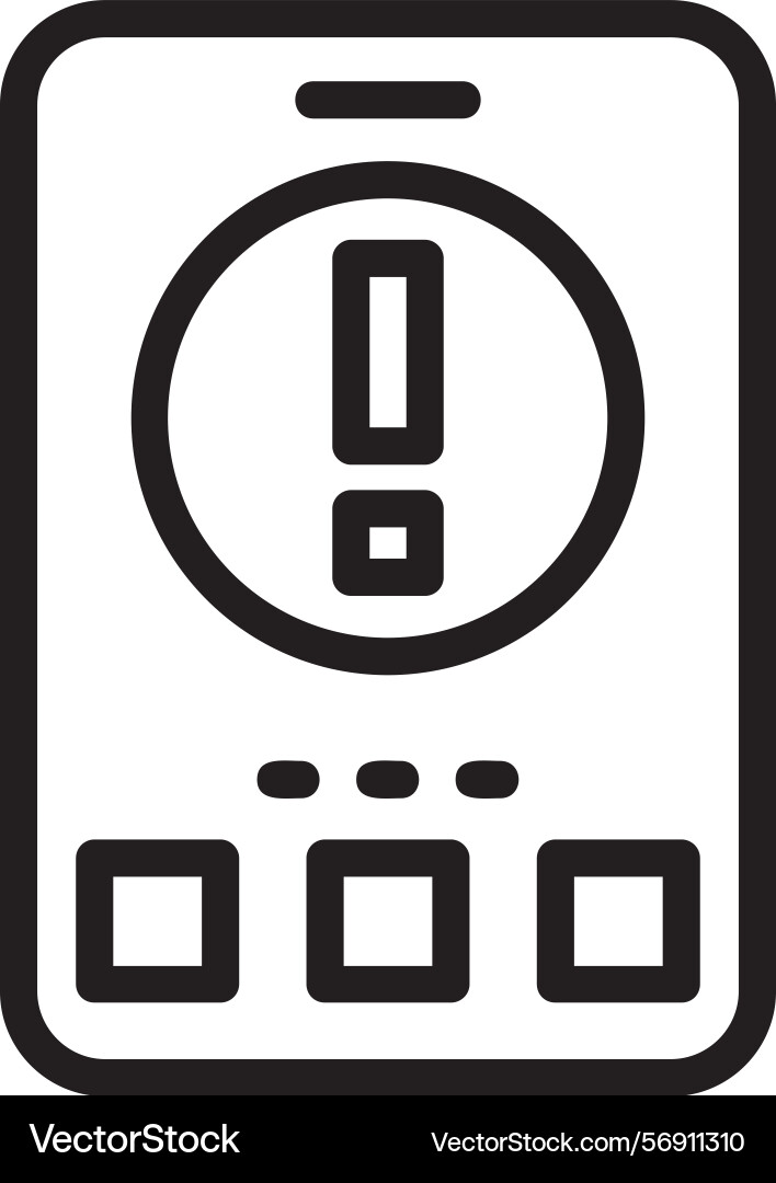 Exclamation mark linear style icon design vector image