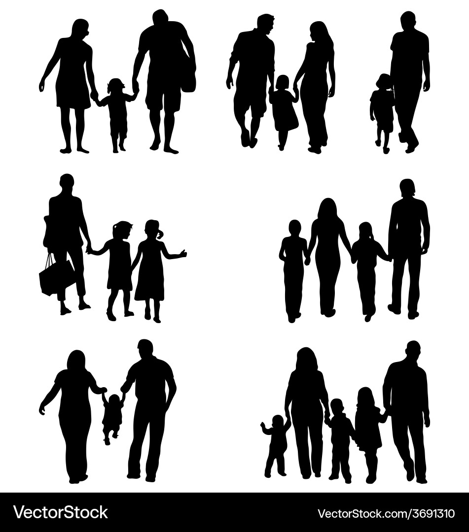 Family Silhouettes Vector Image