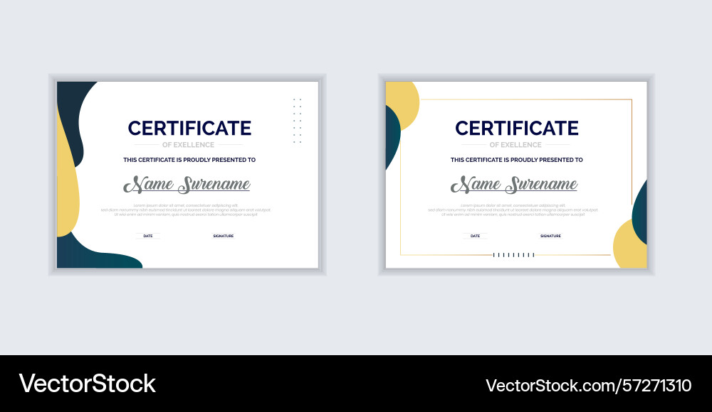 Gradient modern certificate template design Gradient modern certificate template design vector image