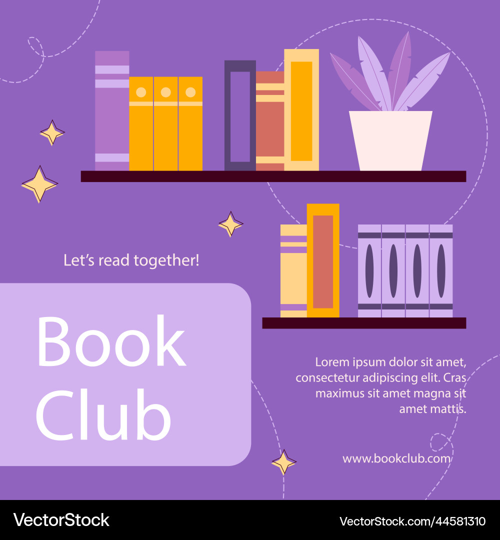 Hand drawn book club template Hand drawn book club template vector image