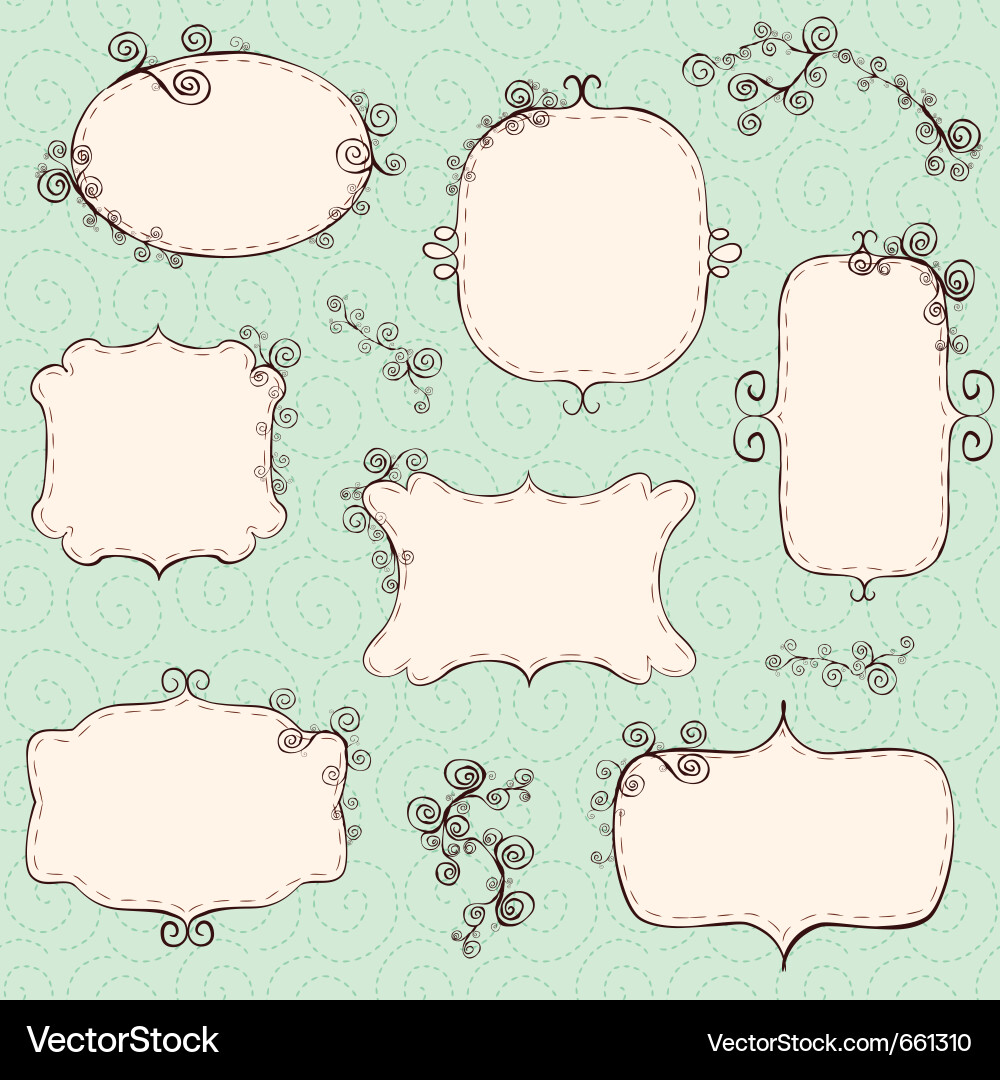 Hand Drawn Frames and Borders Vector Image