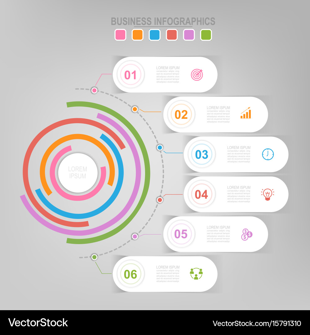 Infographic of circle element flat design vector image