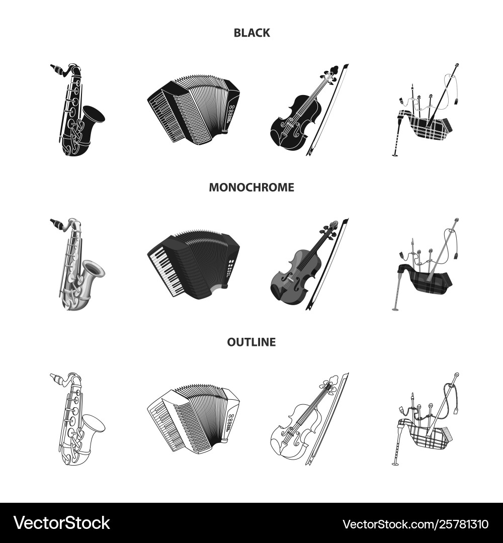 Isolated object music and tune logo set Isolated object music and tune logo set vector image