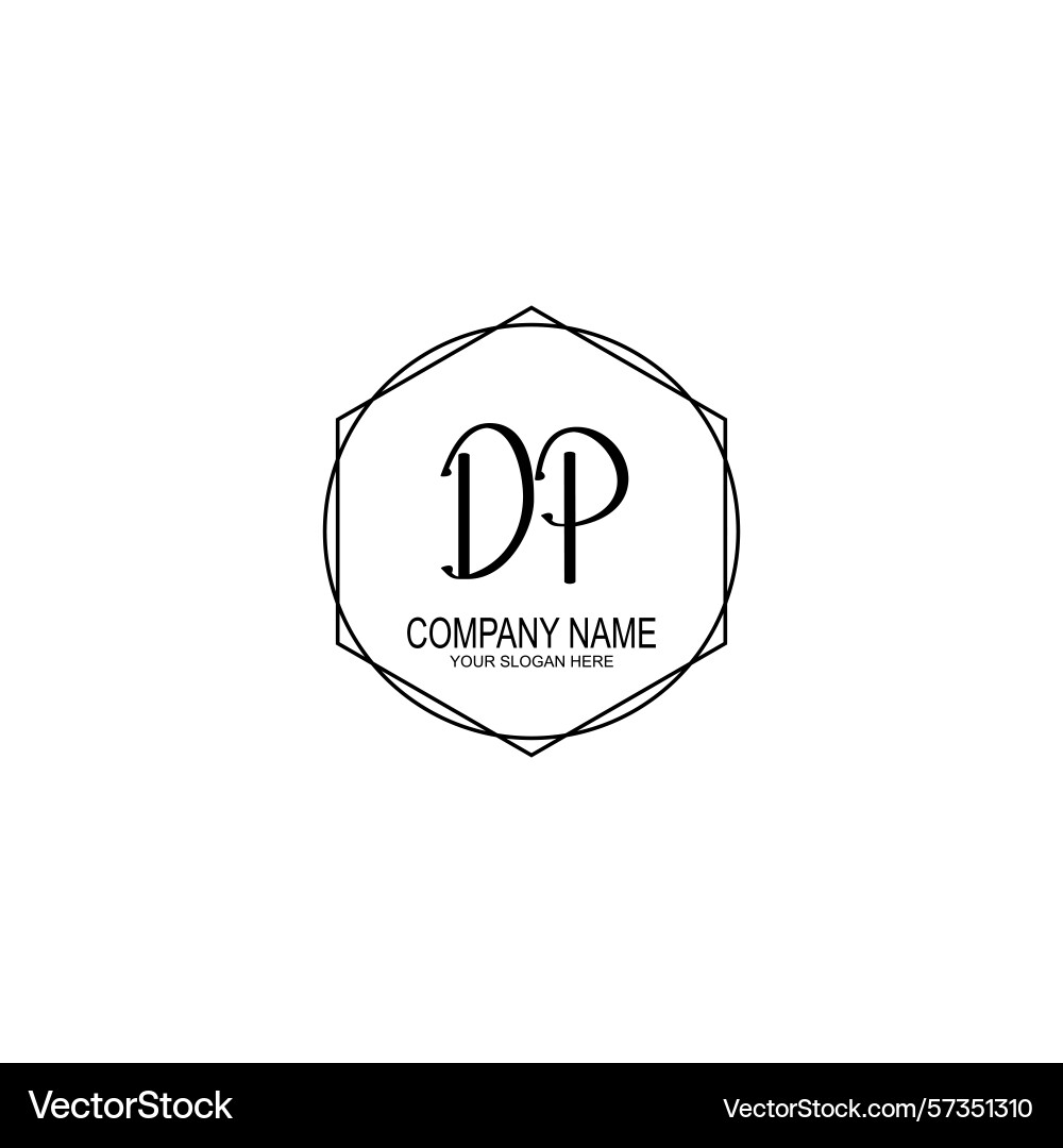 Minimalist handwritten dp initial logos with soft Vector Image