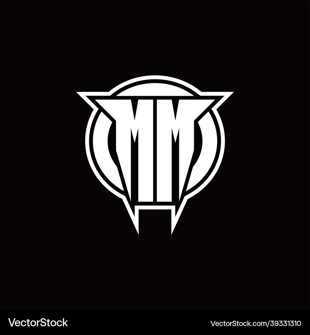 Mm logo monogram with circle rounded shape design Vector Image
