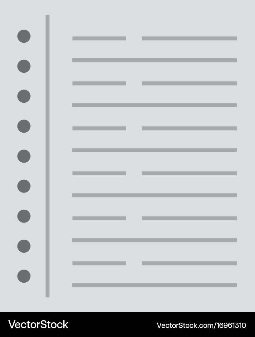 Notebook leaf isolated icon vector image