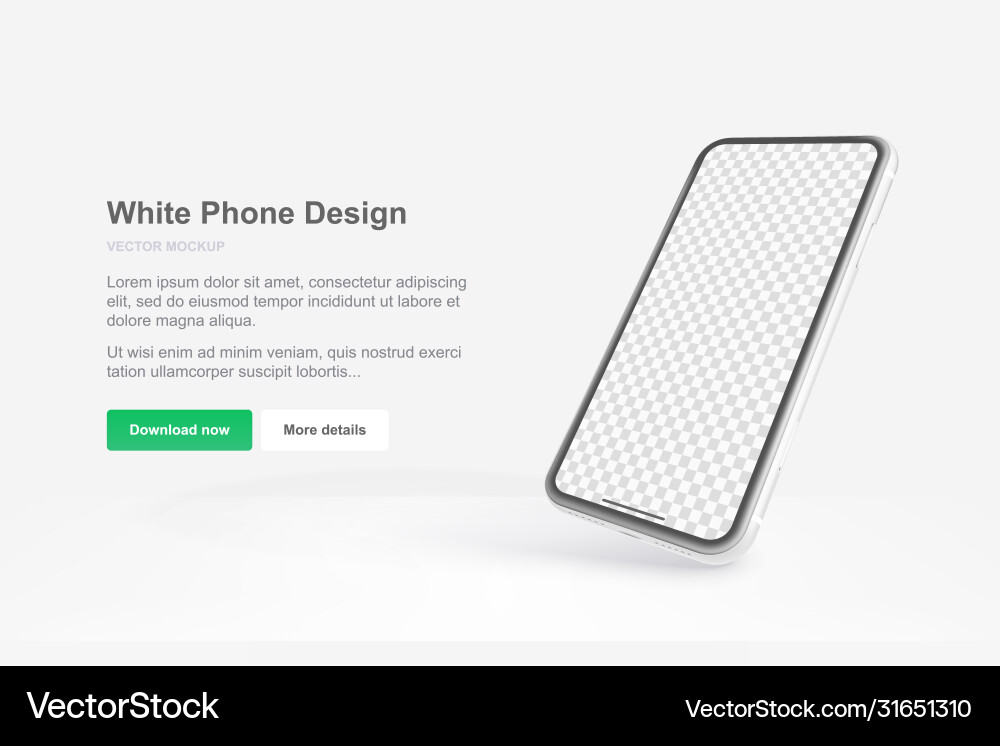 Phone template for app realistic mock up Phone template for app realistic mock up vector image