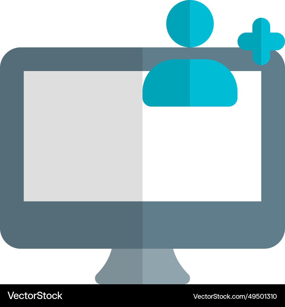 Primary computer in workspace controlled by user vector image