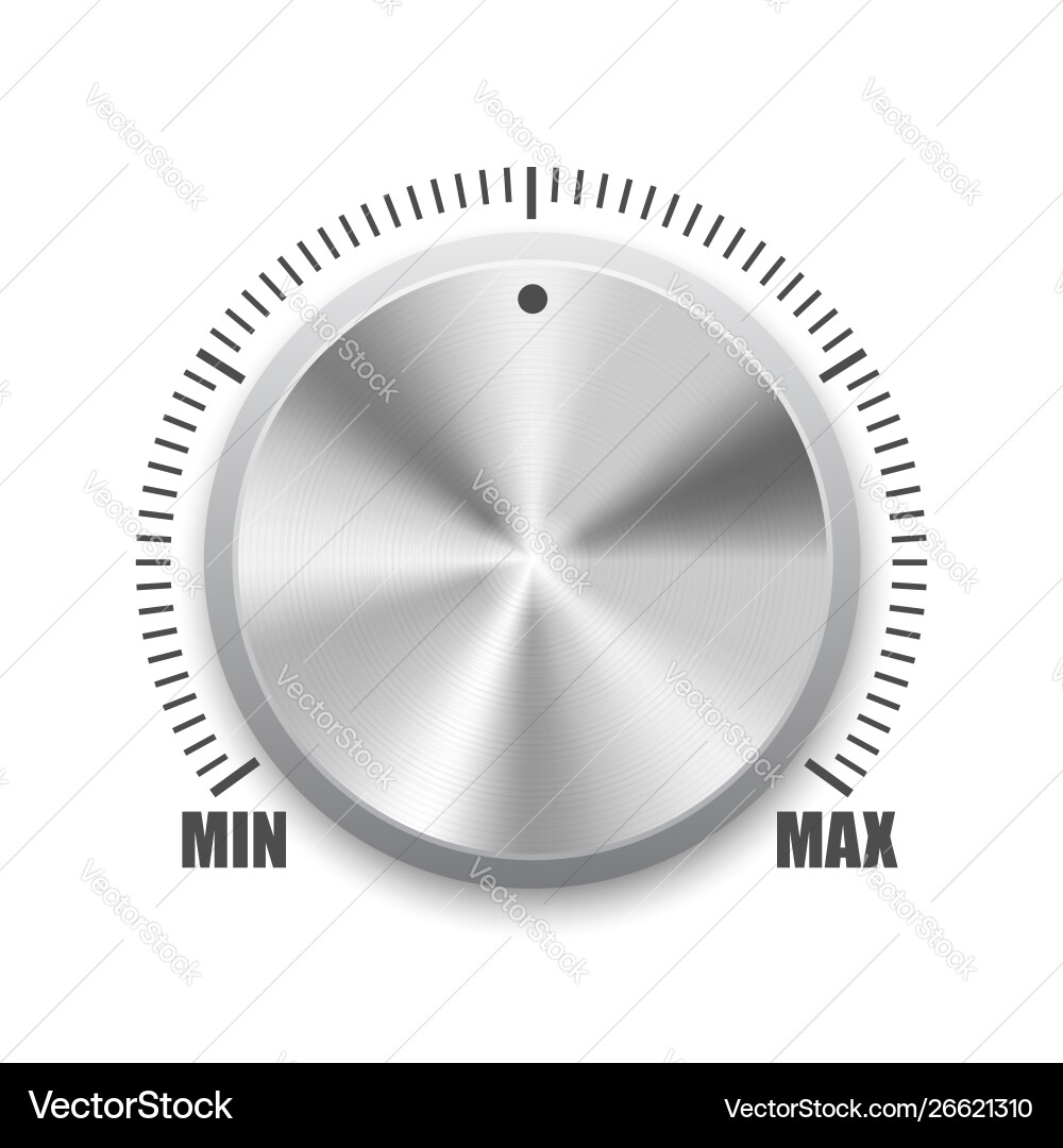 Realistic metal button with circular processing Realistic metal button with circular processing vector image