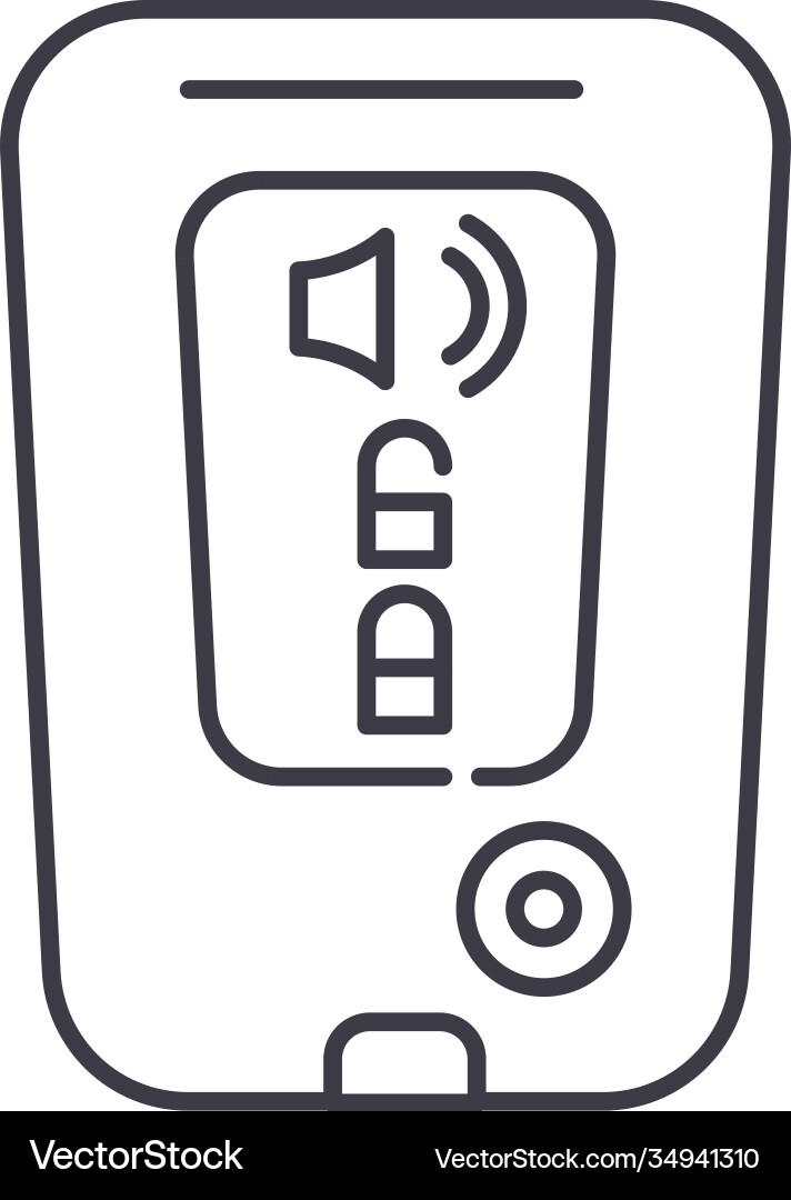 Remote keyless system icon linear isolated Remote keyless system icon linear isolated Vector Image