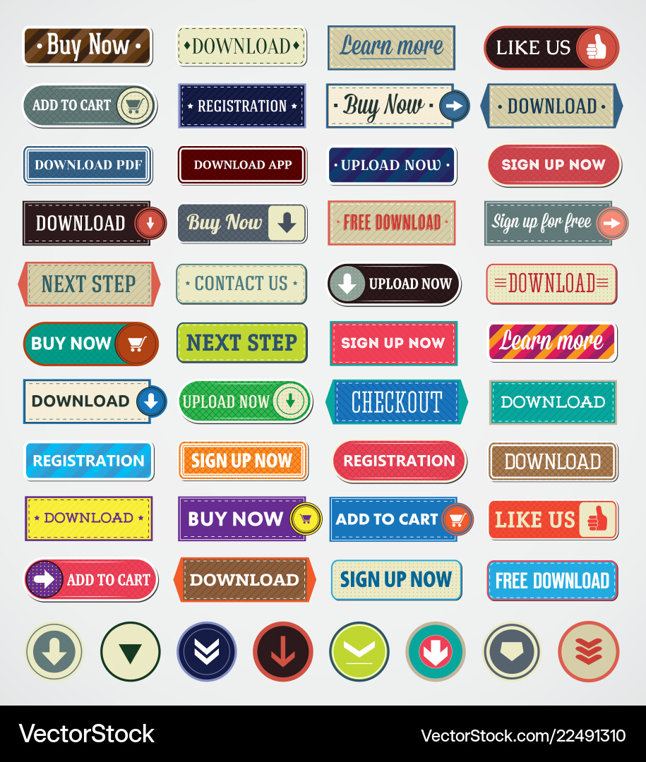 Retro Button Set vector image