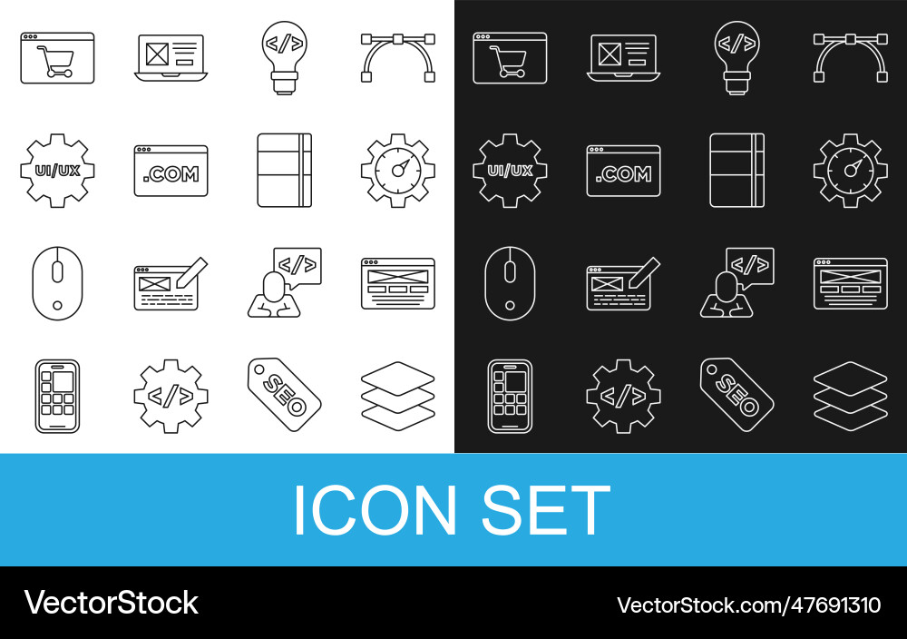 Set line layers ui or ux design website Set line layers ui or ux design website vector image