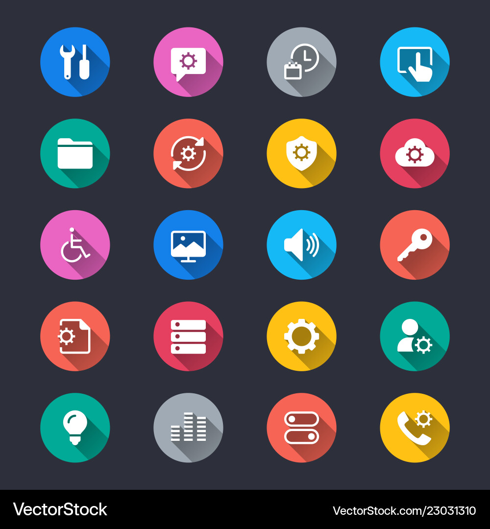 Setting simple color icons Setting simple color icons vector image