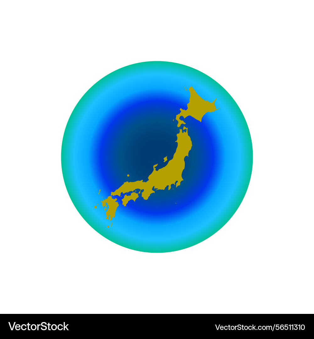 Simple icon japan map gradient color background vector image