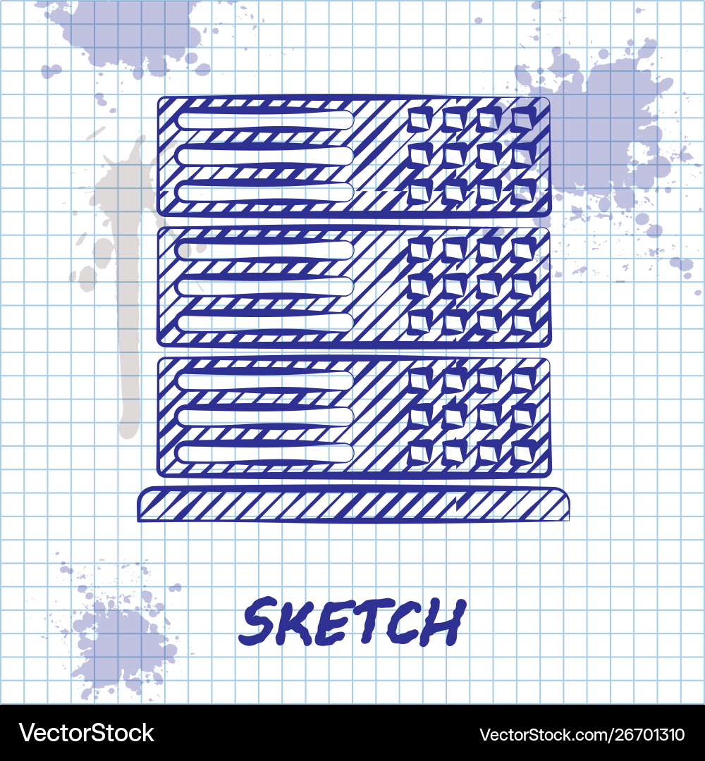 Sketch line Server Daten Web-Hosting-Symbol Sketch line Server Daten Web-Hosting-Symbol vektorbild