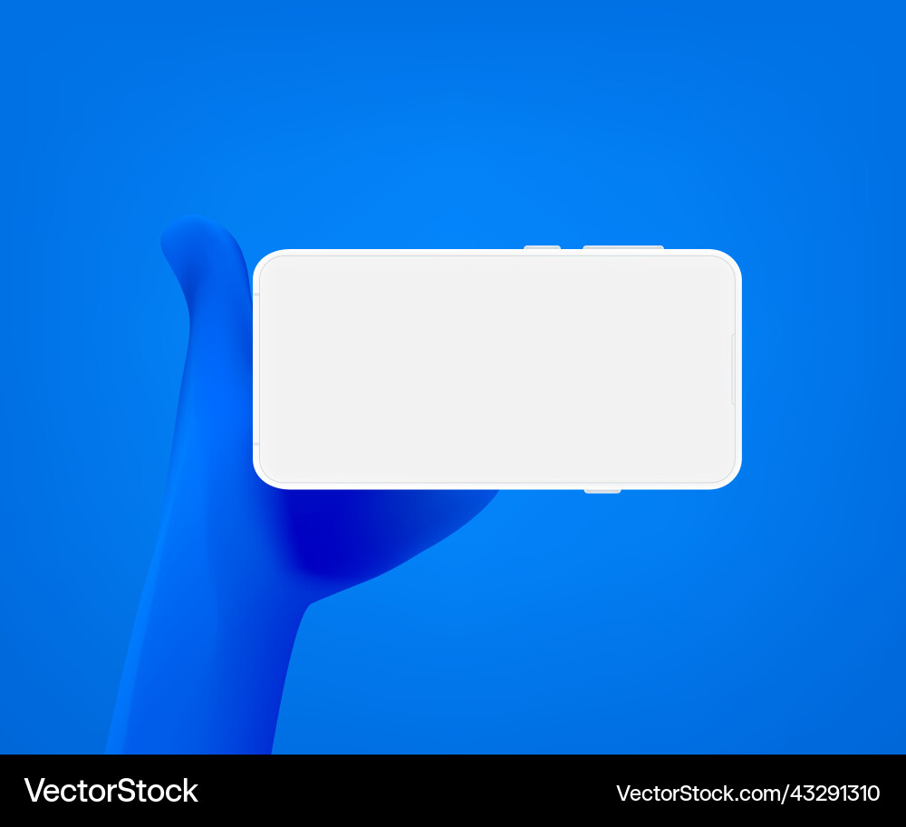 Smartphone in hand making horizontal photo using vector image