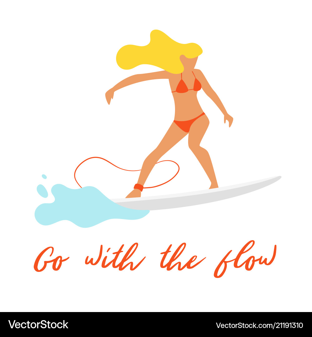 Surfer silhouette with wave Surfer silhouette with wave vector image
