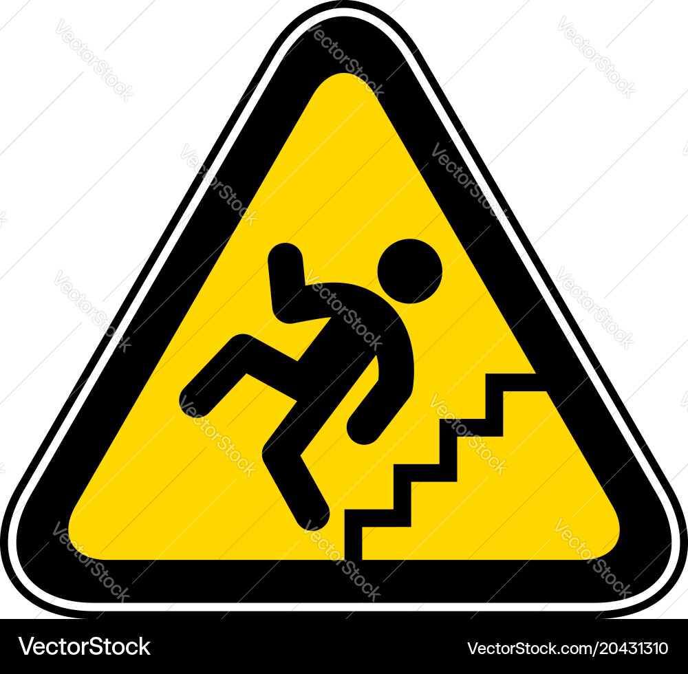 Triangular warning hazard symbol vector image