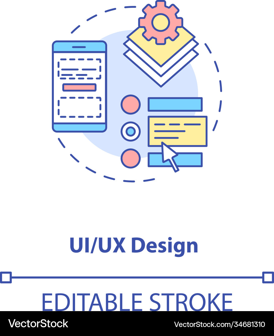 Ui and ux design concept icon Ui and ux design concept icon vector image