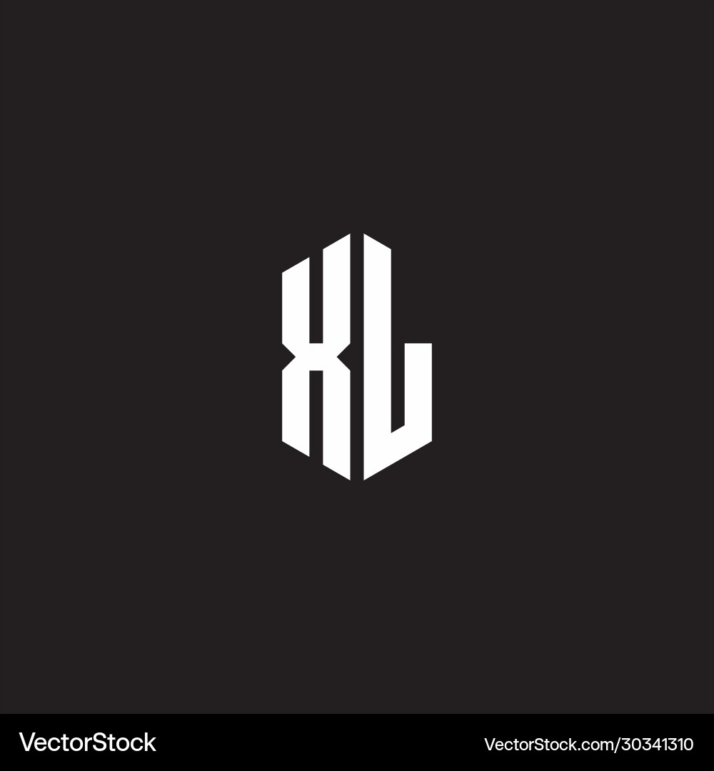 Xl logo monogram with hexagon shape style design Xl logo monogram with hexagon shape style design Vector Image